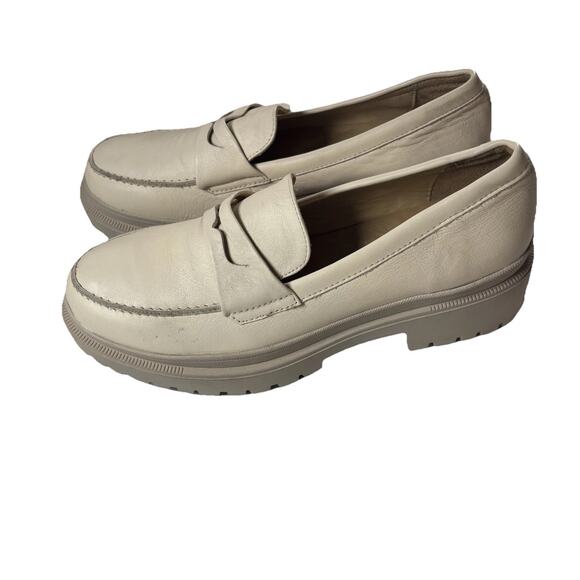 Portland Leather Shoes - Portland Leather Patina Zoe Chunky Loafer in Bone White Size US 10.5